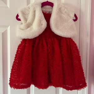 18 month girls red dress with cover